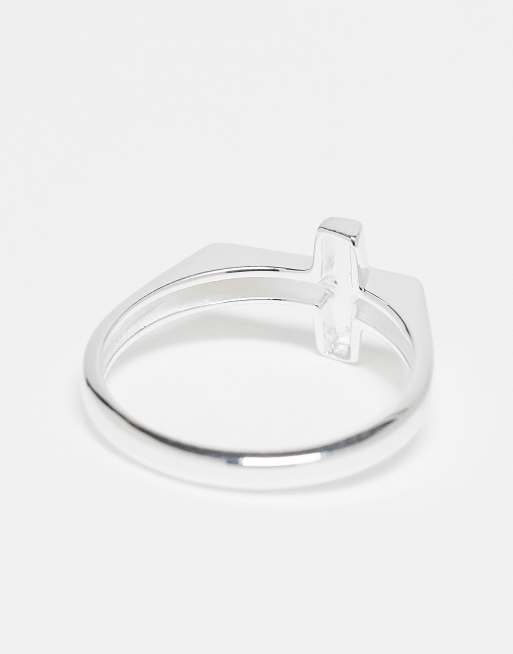 ASOS DESIGN - Ring van sterling zilver met kruis in zilver  , 2 van 3