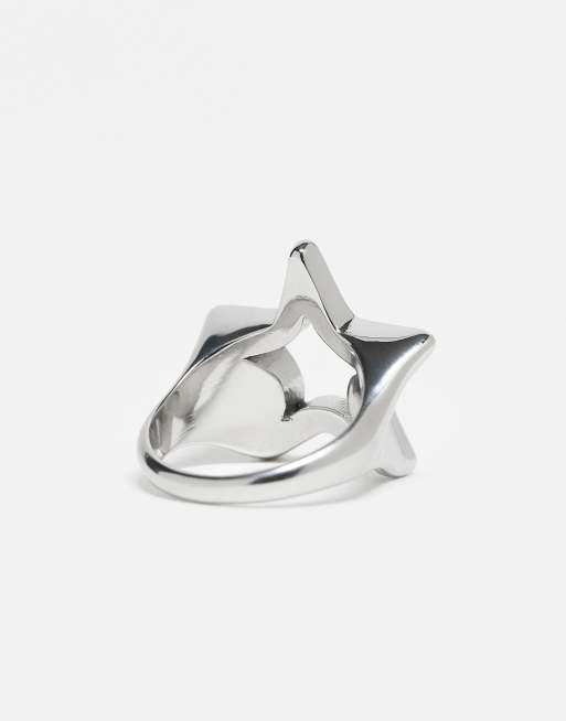 ASOS DESIGN - Ring van waterbestendig roestvrij staal met ster in zilver, 2 van 3