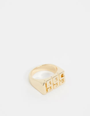 ASOS DESIGN ring with 1995 birth year in gold tone