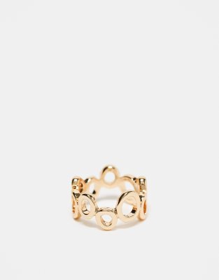 ASOS DESIGN ASOS DESIGN ring with circle design in gold tone