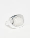 [ASOS DESIGN] ASOS DESIGN ring with clean sculptural design in silver tone M SILVER