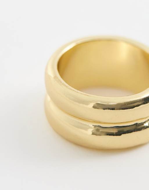 ASOS DESIGN ring with double band design in gold tone, 3 of 3