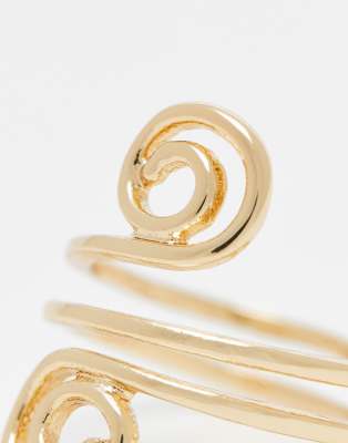 Asos Design Ring With Double Swirl Detail