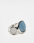 [ASOS DESIGN] ASOS DESIGN ring with faux semi precious stones in silver tone M Silver