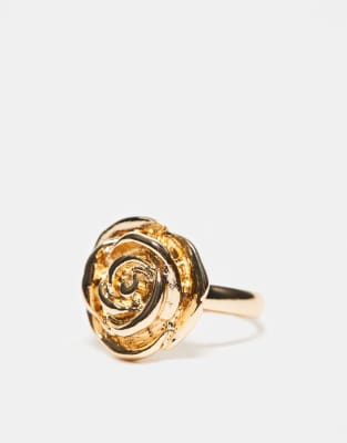 Asos Design Ring With Flower