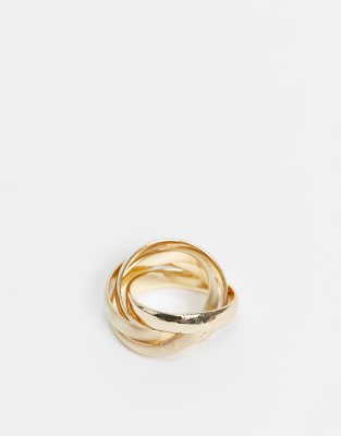 ASOS DESIGN RING WITH INTERLOCKING DESIGN IN GOLD TONE SJ-5-20479