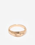 [ASOS DESIGN] ASOS DESIGN ring with molten texture and cubic zirconia stones in gold tone L GOLD