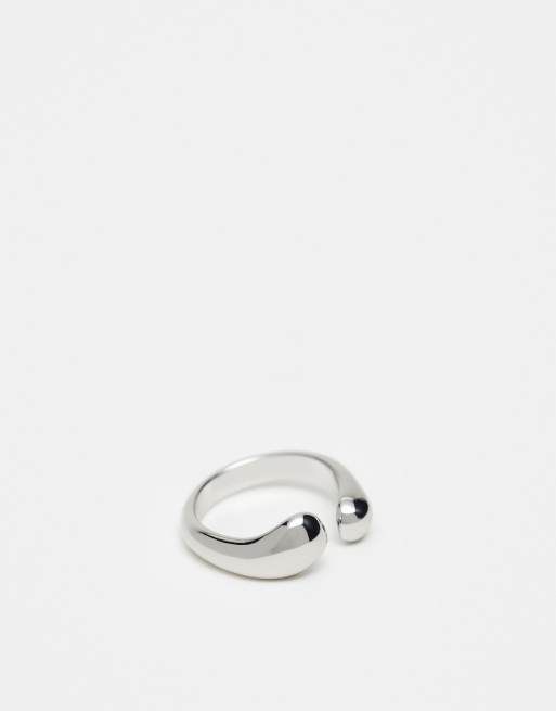  ASOS DESIGN ring with open melt design in silver tone