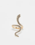 ASOS DESIGN ring with snake design in gold tone