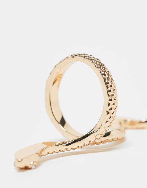ASOS DESIGN ring with snake design in gold tone, 3 of 4