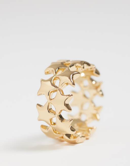 ASOS DESIGN Ring with stacked star detail in gold tone, 3 of 3