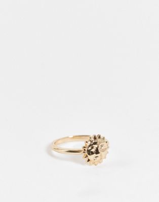 ASOS DESIGN ring with sun motif in gold tone | ASOS