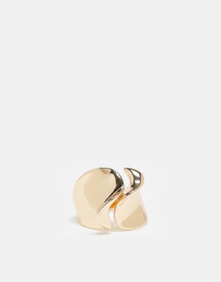 ASOS DESIGN ring with wraparound design in gold tone - view 1