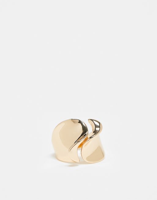  ASOS DESIGN ring with wraparound design in gold tone