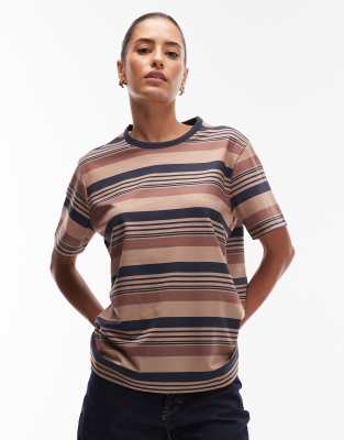 Asos Design Ringer Regular Fit T-shirt In Brown