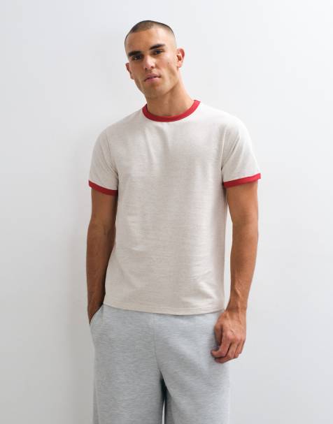 ASOS DESIGN ringer-t-shirt i stenmelerad - view 1