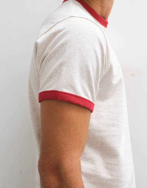 ASOS DESIGN ringer t-shirt in stone marl, 4 of 5