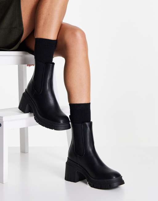 ASOS DESIGN Rio Bottines Chelsea talon mi haut Noir ASOS