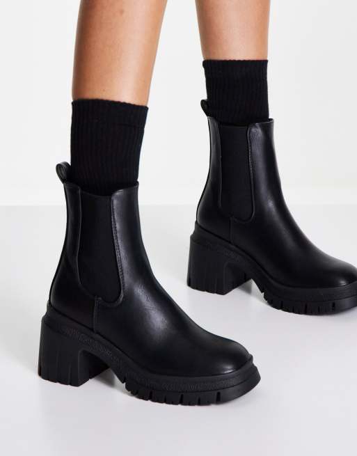 ASOS DESIGN - Rio - Stivaletti Chelsea con tacco medio neri