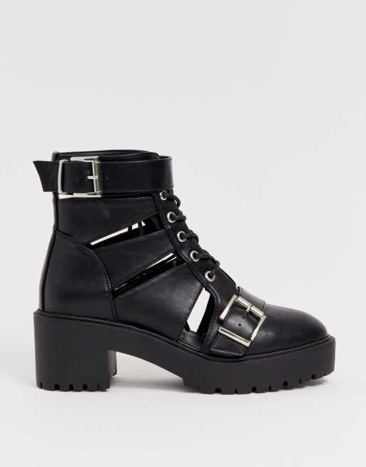 Chunky cut sale out ankle boots