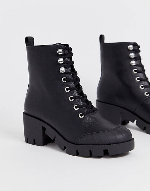 ASOS DESIGN Ripple chunky lace up boots in black | ASOS