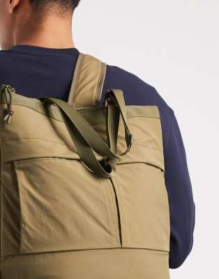 Asos Design Ripstop Backpack In Brown