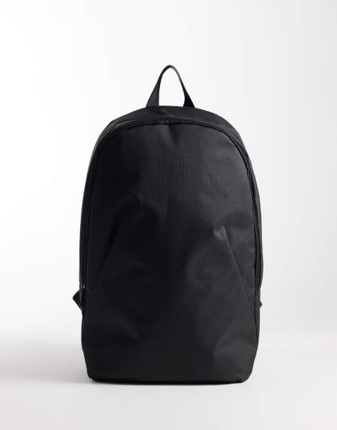 ASOS DESIGN ripstop nylon backpack in black - view 1