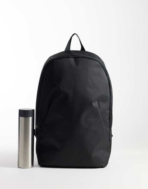 ASOS DESIGN ripstop nylon backpack in black, 4 of 5