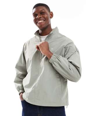 ripstop overhead track jacket in green