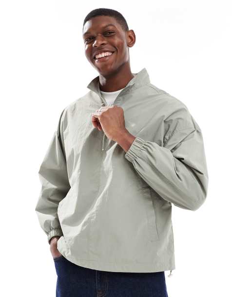 ASOS DESIGN ripstop overhead track jacket in green - view 1