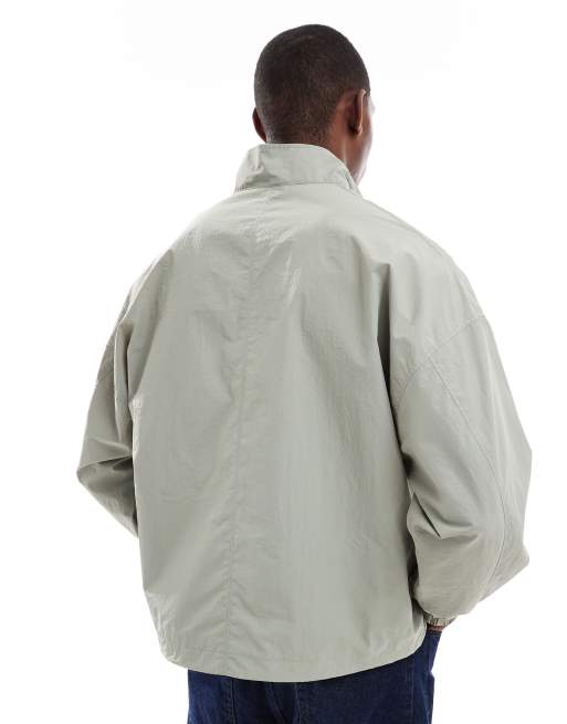 ASOS DESIGN ripstop overhead track jacket in green, 3 of 4