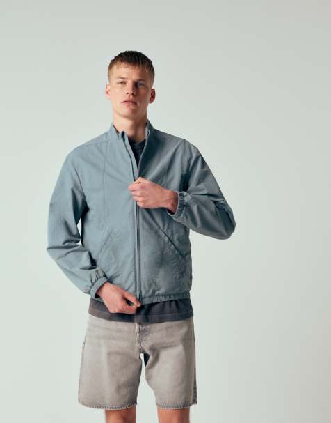 ASOS DESIGN ripstop track jacket in pale blue - view 1
