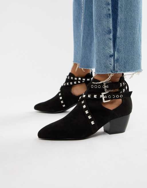 Cut out studded sales ankle boots