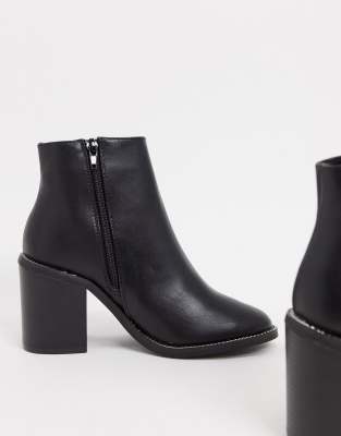 black heeled boots