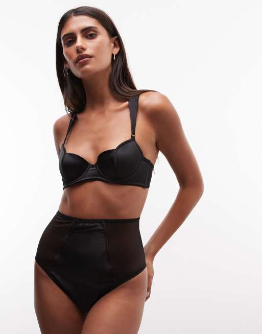 ASOS DESIGN Rita vintage satin lingerie set in black