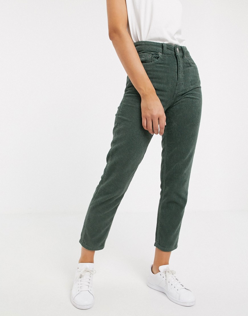 ASOS DESIGN – Ritson Original – Mom jeans av extra bredrandig manchester-Grön