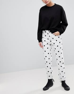 polka dot mom jeans