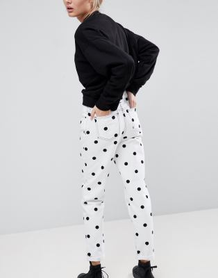 topshop polka dot mom jeans