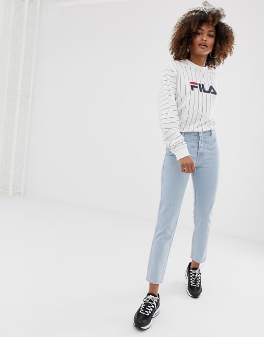 Mom jeans and fila hotsell