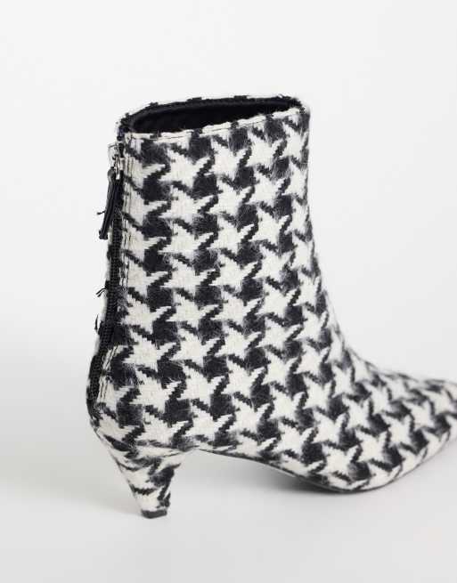 ASOS DESIGN Rivelle ankelboots med konklack i hundtandsmönster, 4 av 4