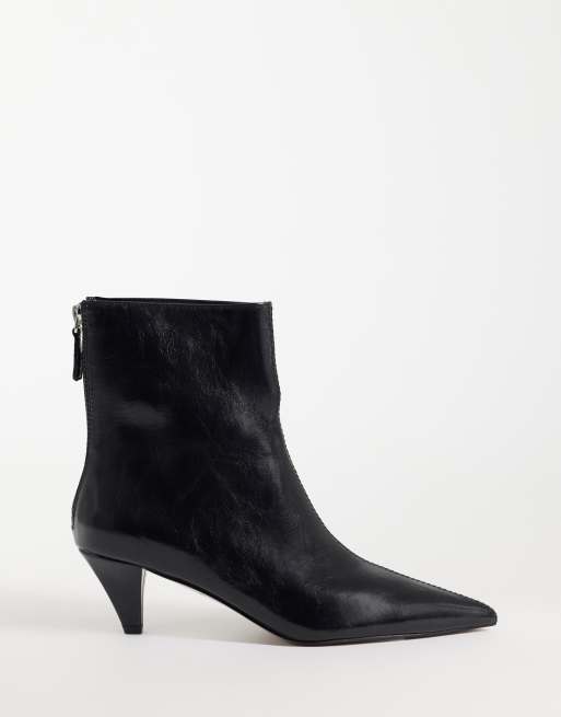 ASOS DESIGN Rivelle ankelstøvler med keglehæl i sort, 2 af 4