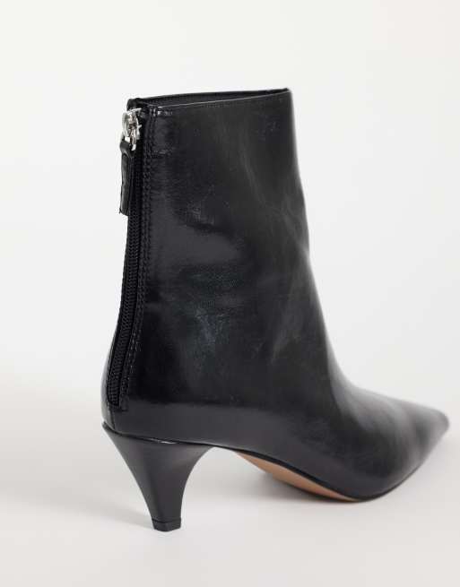 ASOS DESIGN Rivelle botki na obcasie stożkowym w czerni, 4 z 4