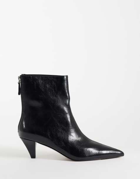 ASOS DESIGN Rivelle cone heel ankle boots in black - view 1