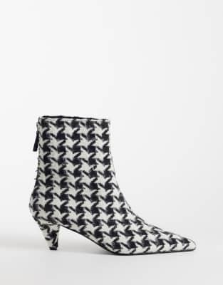 Asos Design Rivelle Cone Heel Ankle Boots In White