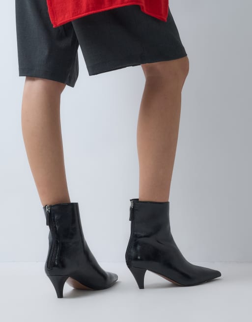 ASOS DESIGN Rivelle enkellaarzen met kegelhak in zwart, 3 van 5