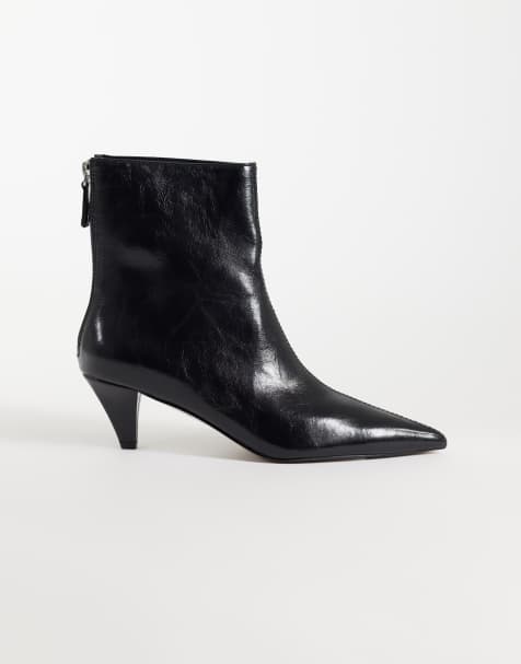 ASOS DESIGN Rivelle kitten-hæl ankelstøvler i sort - view 1