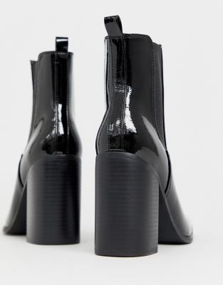 asos design reside heeled ankle chelsea boots