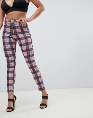 check print jeggings