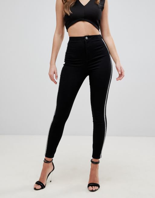 ASOS DESIGN Rivington high waist denim jeggings in dark grey