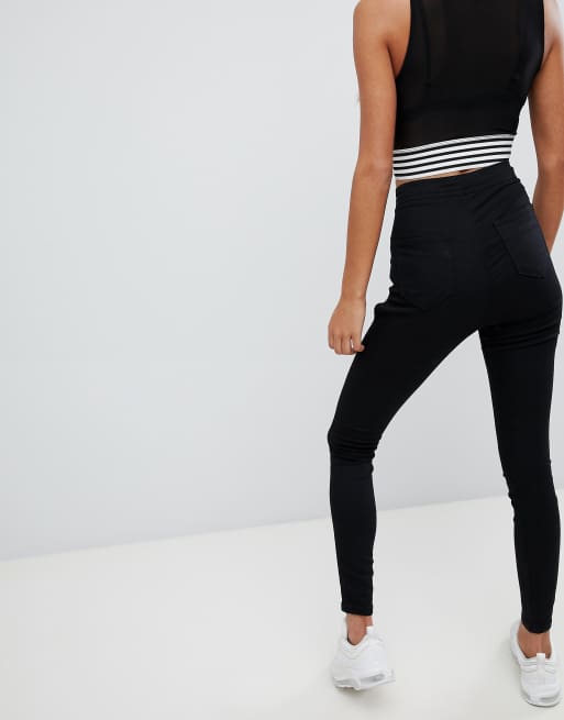 ASOS DESIGN Rivington high waist denim jeggings in dark grey